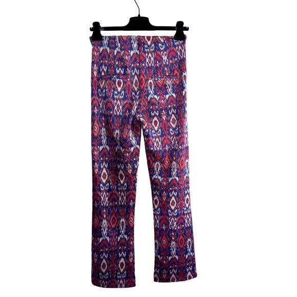 FREE PEOPLE Clean Crop Flare Pant XS 0 Ikat Tribal Print Pull On Stretch Boho - Picture 3 of 9